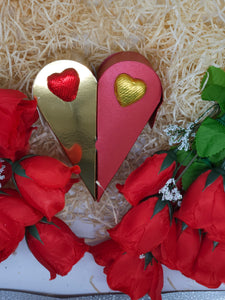 Gold & Red Heart Chocolate Box