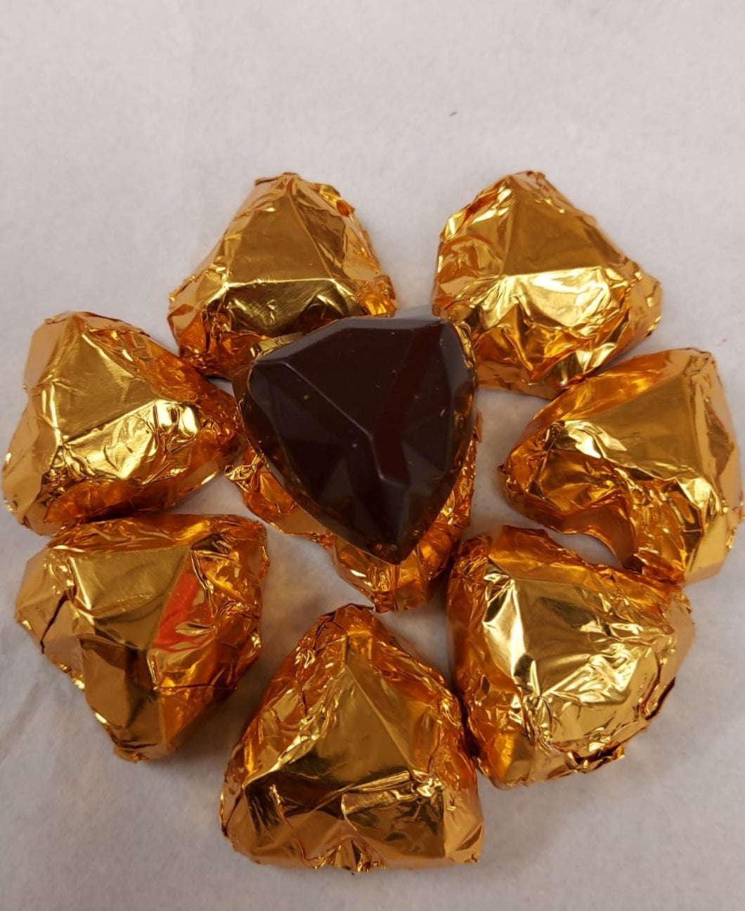Belgian Dark Chocolate Geometrical Hearts Foil Wrapped Wedding & Party Favours