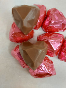 Belgian Milk Chocolate Geometrical Hearts Foil Wrapped Wedding & Party Favours