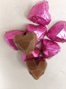 Belgian Milk Chocolate Geometrical Hearts Foil Wrapped Wedding & Party Favours