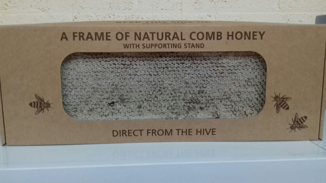 pure frame of honey with its own stand 