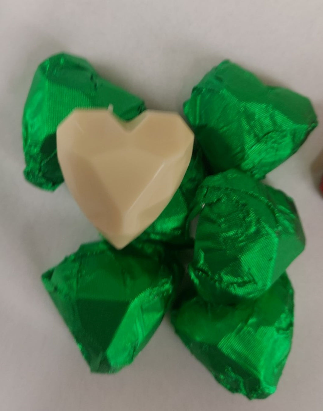 Belgian White Chocolate Geometrical Hearts Foil Wrapped Wedding & Party Favours