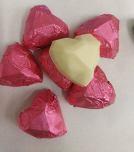 Belgian White Chocolate Geometrical Hearts Foil Wrapped Wedding & Party Favours