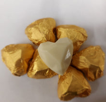 Load image into Gallery viewer, Belgian White Chocolate Geometrical Hearts Foil Wrapped Wedding &amp; Party Favours
