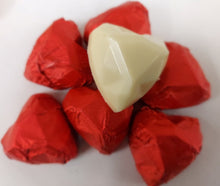 Load image into Gallery viewer, Belgian White Chocolate Geometrical Hearts Foil Wrapped Wedding &amp; Party Favours
